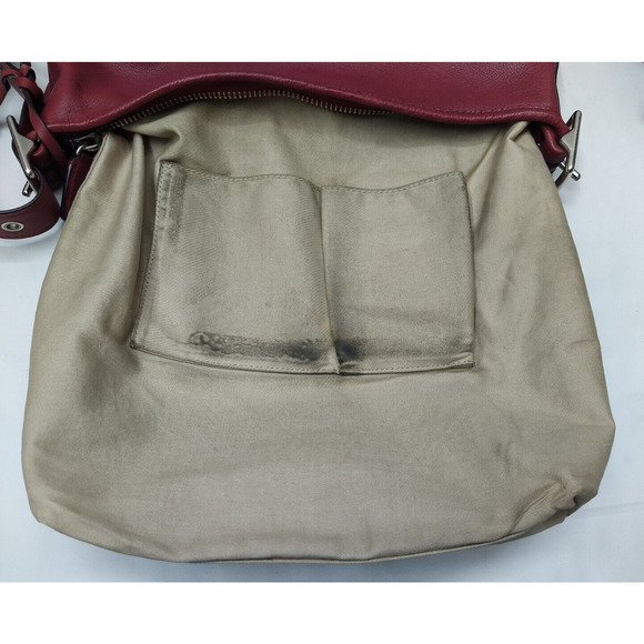 Coach Red Leather Duffle Zipper Closure Crossbody Shoulder Bag - Picture 10 of 16